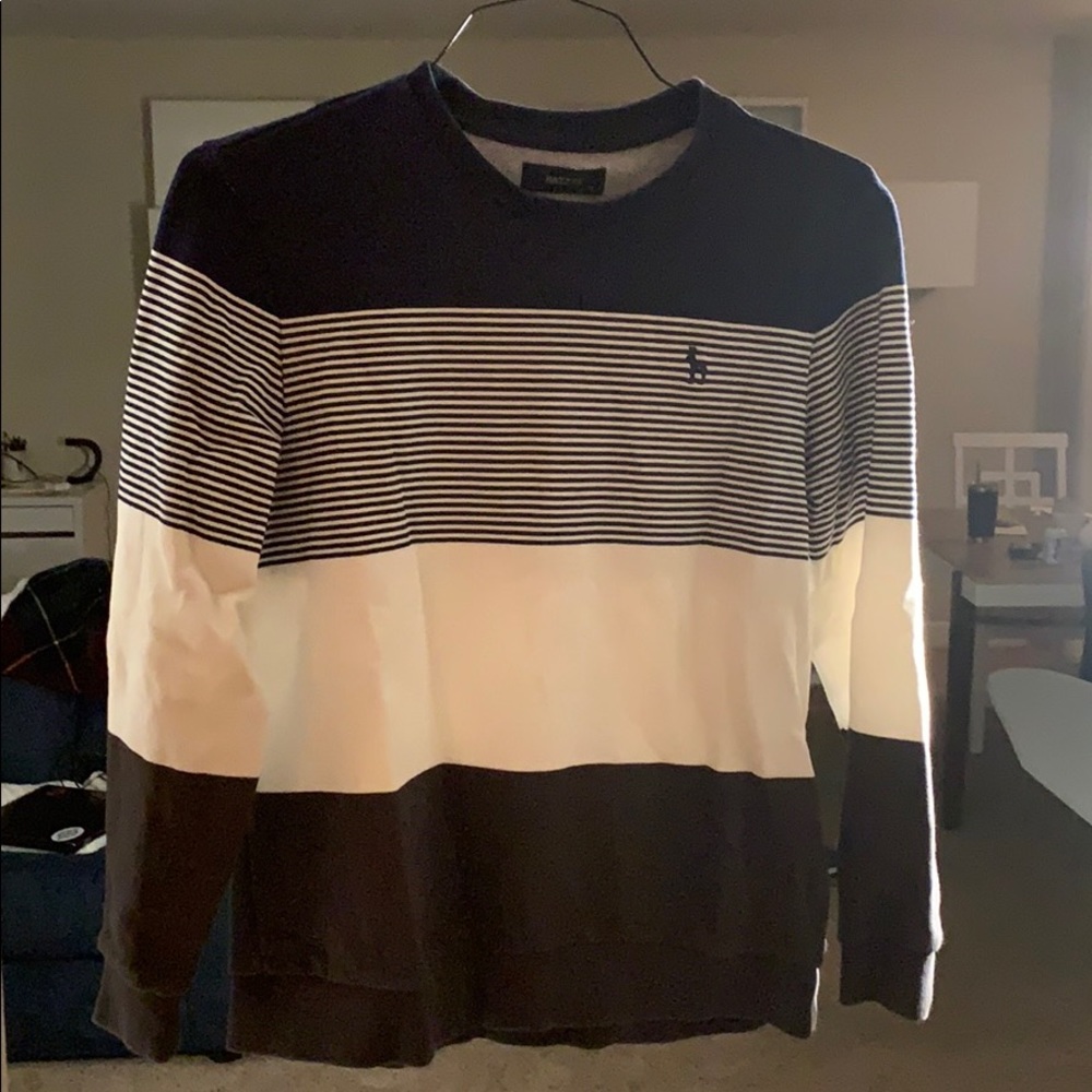 Blue and white sweater